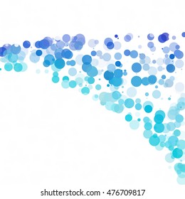 Bubbles Circle Dots Unique Blue Bright Vector Background