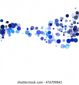 Bubbles Circle Dots Unique Blue Bright Vector Background