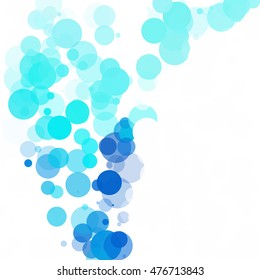Bubbles Circle Dots Unique Blue Bright Vector Background