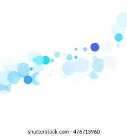 Bubbles Circle Dots Unique Blue Bright Vector Background