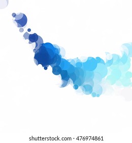 Bubbles Circle Dots Unique Blue Bright Vector Background
