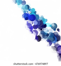 Bubbles Circle Dots Unique Blue Bright Vector Background