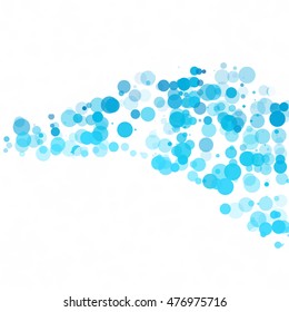 Bubbles Circle Dots Unique Blue Bright Vector Background