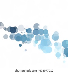 Bubbles Circle Dots Unique Blue Bright Vector Background
