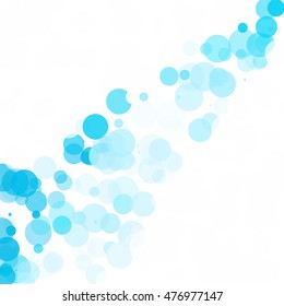 Bubbles Circle Dots Unique Blue Bright Vector Background