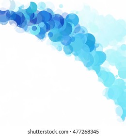 Bubbles Circle Dots Unique Blue Bright Vector Background