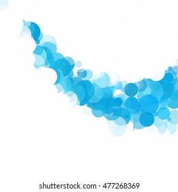 Bubbles Circle Dots Unique Blue Bright Vector Background