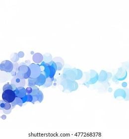 Bubbles Circle Dots Unique Blue Bright Vector Background