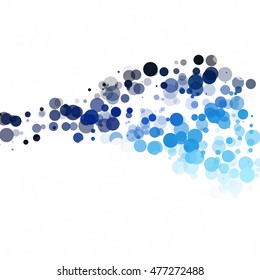 Bubbles Circle Dots Unique Blue Bright Vector Background