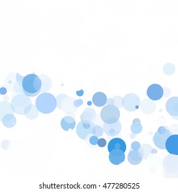 Bubbles Circle Dots Unique Blue Bright Vector Background