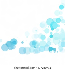 Bubbles Circle Dots Unique Blue Bright Vector Background
