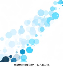 Bubbles Circle Dots Unique Blue Bright Vector Background