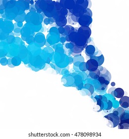 Bubbles Circle Dots Unique Blue Bright Vector Background
