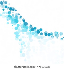 Bubbles Circle Dots Unique Blue Bright Vector Background