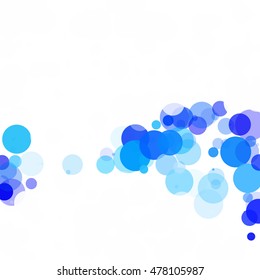 Bubbles Circle Dots Unique Blue Bright Vector Background