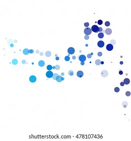 Bubbles Circle Dots Unique Blue Bright Vector Background