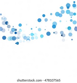Bubbles Circle Dots Unique Blue Bright Vector Background