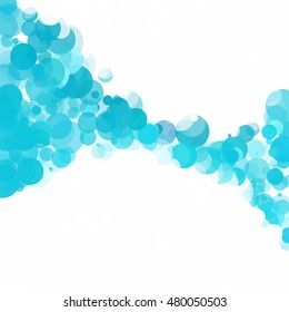 Bubbles Circle Dots Unique Blue Bright Vector Background