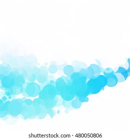 Bubbles Circle Dots Unique Blue Bright Vector Background