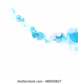 Bubbles Circle Dots Unique Blue Bright Vector Background
