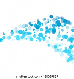 Bubbles Circle Dots Unique Blue Bright Vector Background