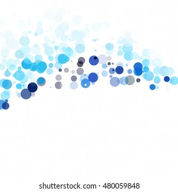 Bubbles Circle Dots Unique Blue Bright Vector Background