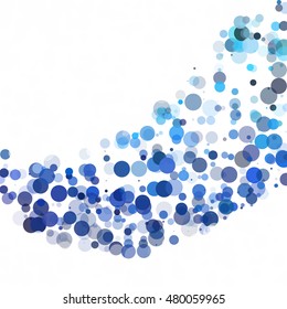 Bubbles Circle Dots Unique Blue Bright Vector Background