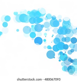 Bubbles Circle Dots Unique Blue Bright Vector Background