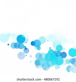 Bubbles Circle Dots Unique Blue Bright Vector Background