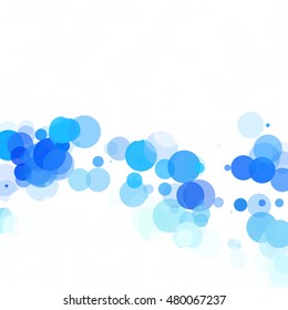 Bubbles Circle Dots Unique Blue Bright Vector Background