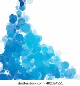 Bubbles Circle Dots Unique Blue Bright Vector Background