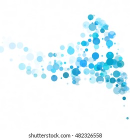 Bubbles Circle Dots Unique Blue Bright Vector Background