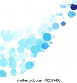 Bubbles Circle Dots Unique Blue Bright Vector Background