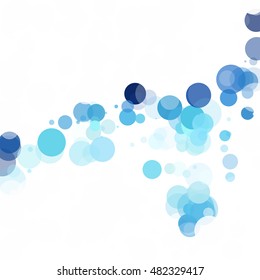 Bubbles Circle Dots Unique Blue Bright Vector Background