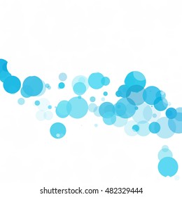 Bubbles Circle Dots Unique Blue Bright Vector Background