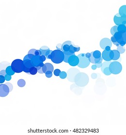 Bubbles Circle Dots Unique Blue Bright Vector Background
