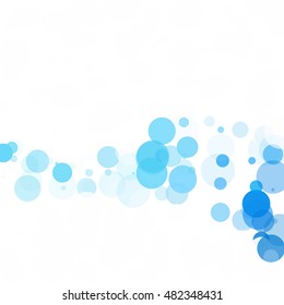 Bubbles Circle Dots Unique Blue Bright Vector Background