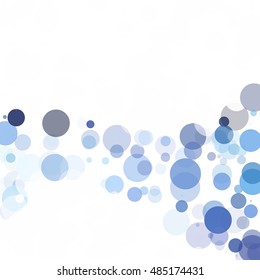 Bubbles Circle Dots Unique Blue Bright Vector Background