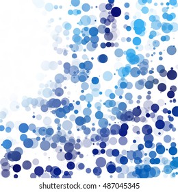 Bubbles Circle Dots Unique Blue Bright Vector Background