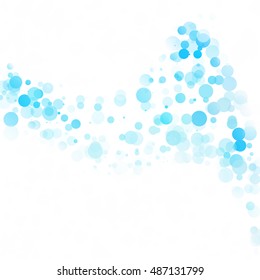 Bubbles Circle Dots Unique Blue Bright Vector Background