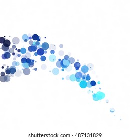 Bubbles Circle Dots Unique Blue Bright Vector Background