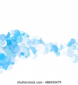 Bubbles Circle Dots Unique Blue Bright Vector Background