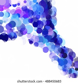 Bubbles Circle Dots Unique Blue Bright Vector Background