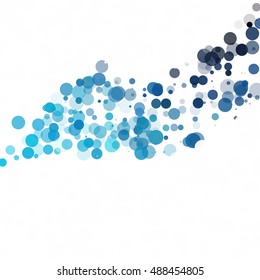 Bubbles Circle Dots Unique Blue Bright Vector Background