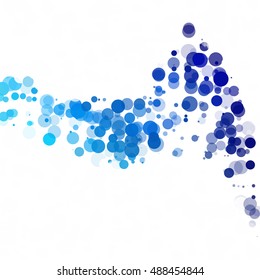 Bubbles Circle Dots Unique Blue Bright Vector Background