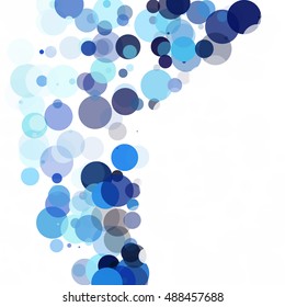 Bubbles Circle Dots Unique Blue Bright Vector Background
