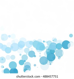 Bubbles Circle Dots Unique Blue Bright Vector Background