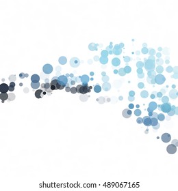 Bubbles Circle Dots Unique Blue Bright Vector Background
