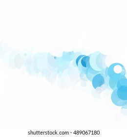 Bubbles Circle Dots Unique Blue Bright Vector Background