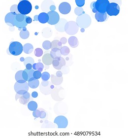 Bubbles Circle Dots Unique Blue Bright Vector Background